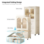 Furnny Folding Wardrobe Layered Storage for Kids Movable Caster Wheels - 2 Layers