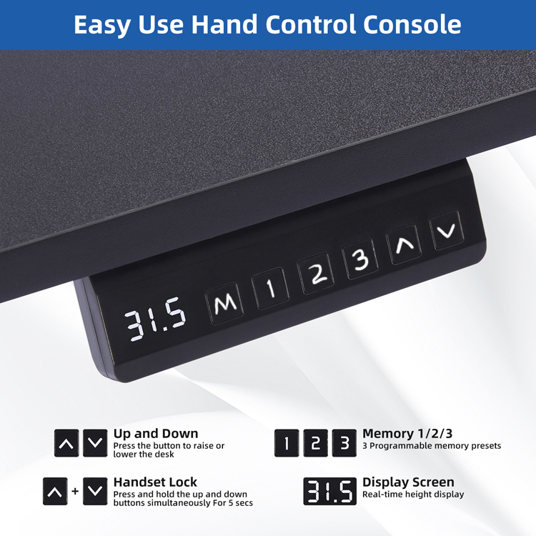 Furnny Height Adjustable Office Desk  Electric Standing Desk with Desk Top - Black