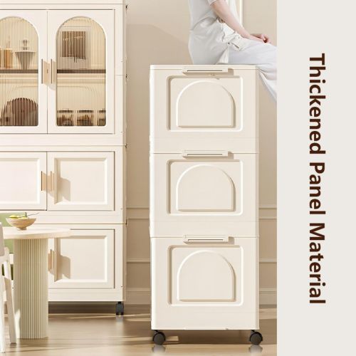 Furnny Folding Wardrobe Layered Storage for Kids Movable Caster Wheels - 2 Layers