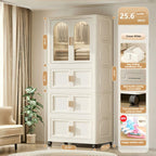 Furnny Folding Wardrobe Layered Storage for Kids Movable Caster Wheels - 3 Layers