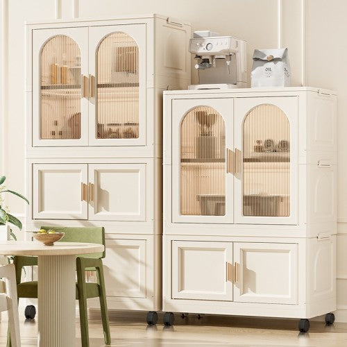 Furnny Folding Wardrobe Layered Storage for Kids Movable Caster Wheels - 2 Layers