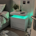 Furnny ML132 Nightstand with LED lights, 2 Drawer