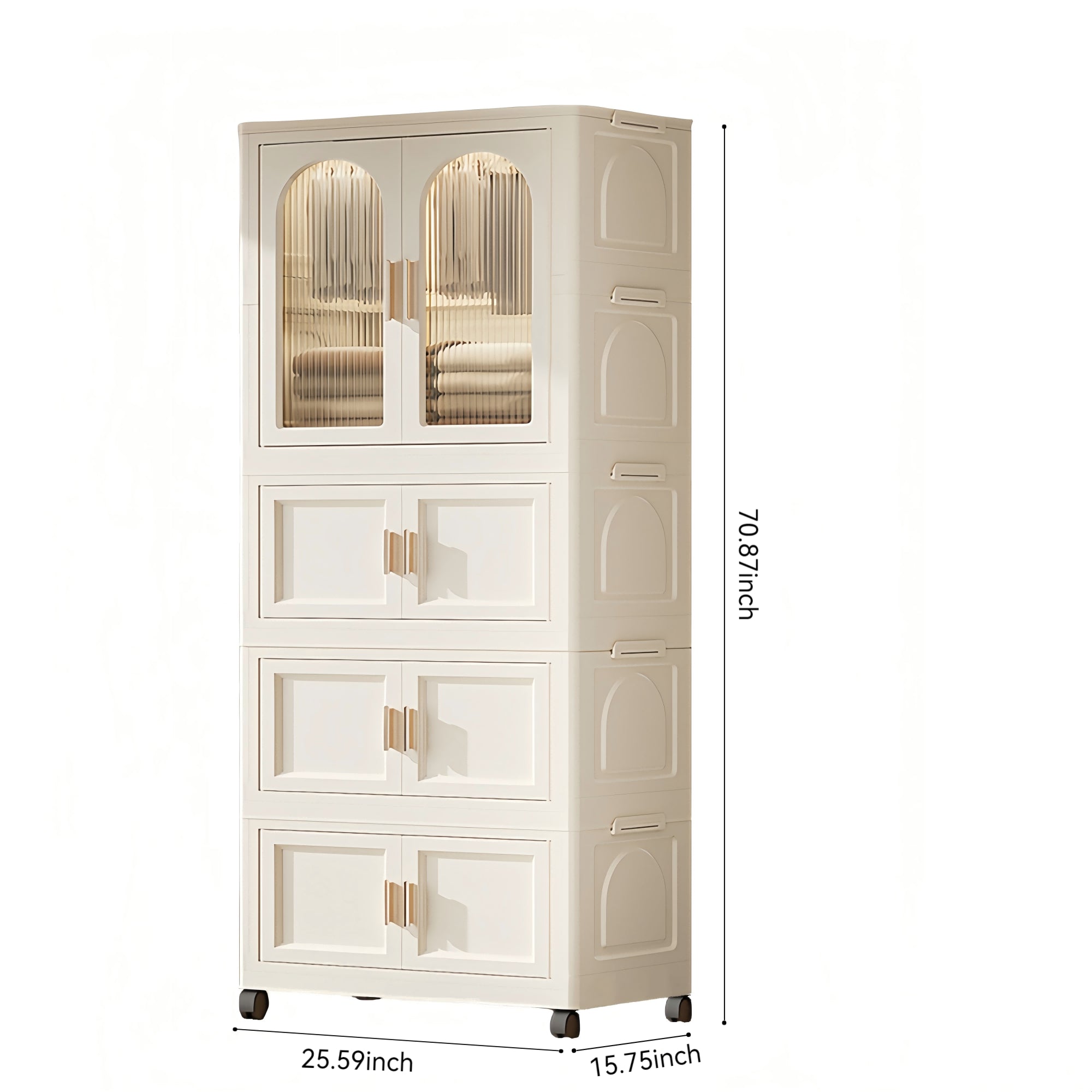 Furnny Folding Wardrobe Layered Storage for Kids Movable Caster Wheels - 3 Layers