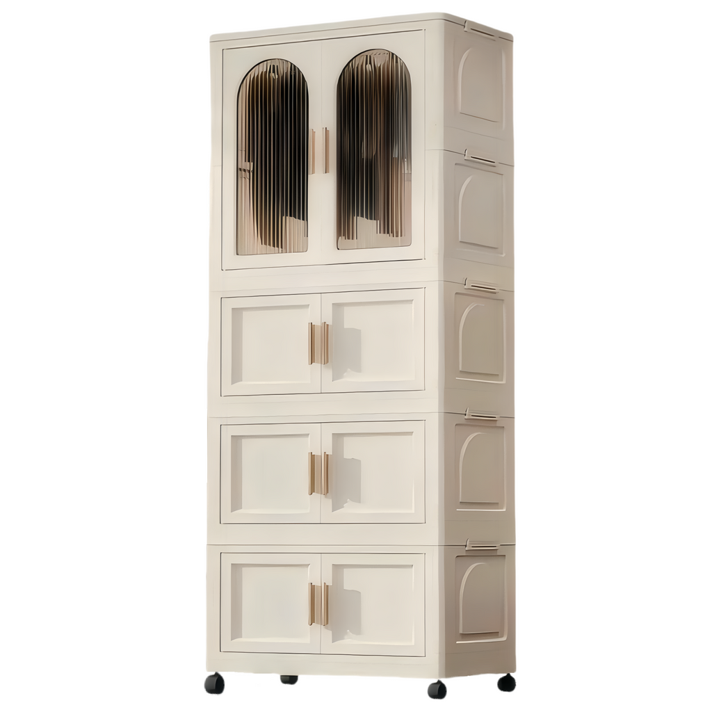 Furnny Folding Wardrobe Layered Storage for Kids Movable Caster Wheels - 3 Layers