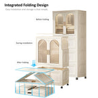 Furnny Folding Wardrobe Layered Storage for Kids Movable Caster Wheels - 3 Layers