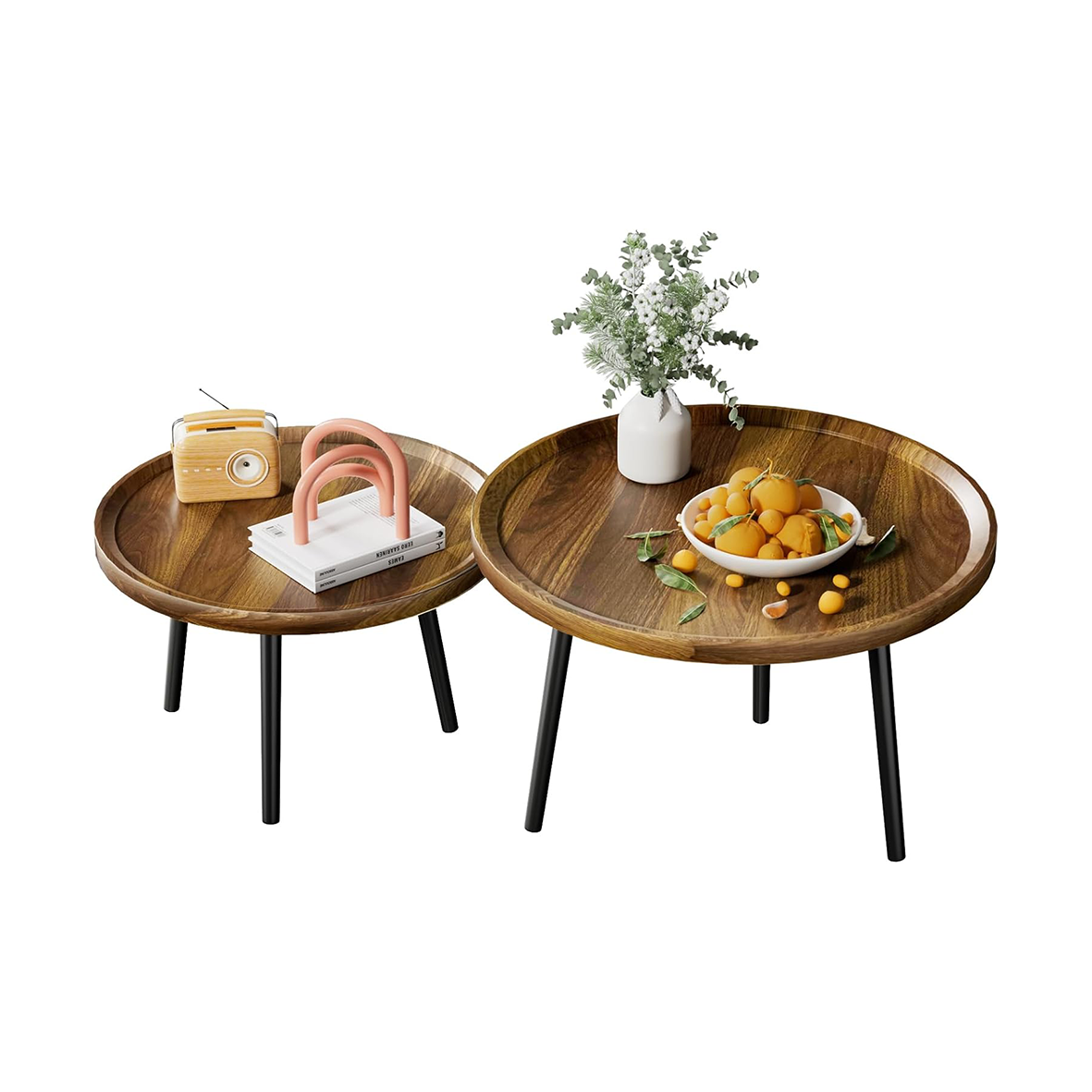 Furnny Soild wood Nesting Coffee Table Set Side Table Sofa Side End Tables