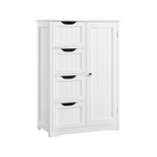 Furnny White Storage Cabinets with 4 Drawer Storage Office Bathroom Cabinet