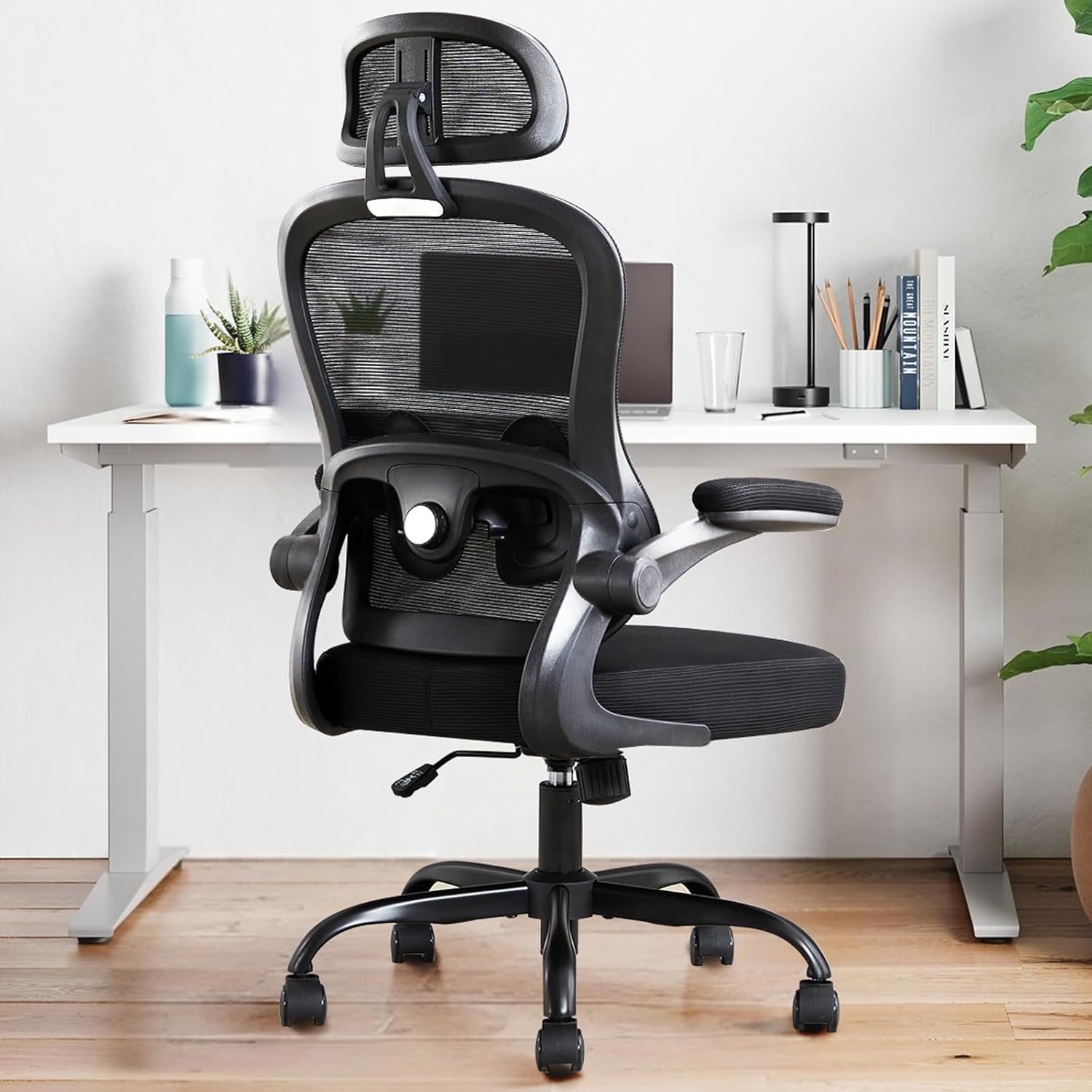 Furnny Ergonomic Office Chair,Ultra Thick Office Desk Chair with Adjustable Lumbar Support and Headrest