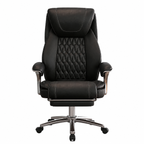Furnny 616B Executive Leather Office Chair with Adjustable Lumbar and Footrest