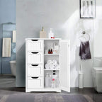 Furnny White Storage Cabinets with 4 Drawer Storage Office Bathroom Cabinet