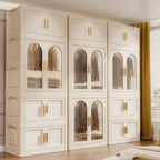Furnny Folding Wardrobe Layered Storage for Kids Movable Caster Wheels - 2 Layers