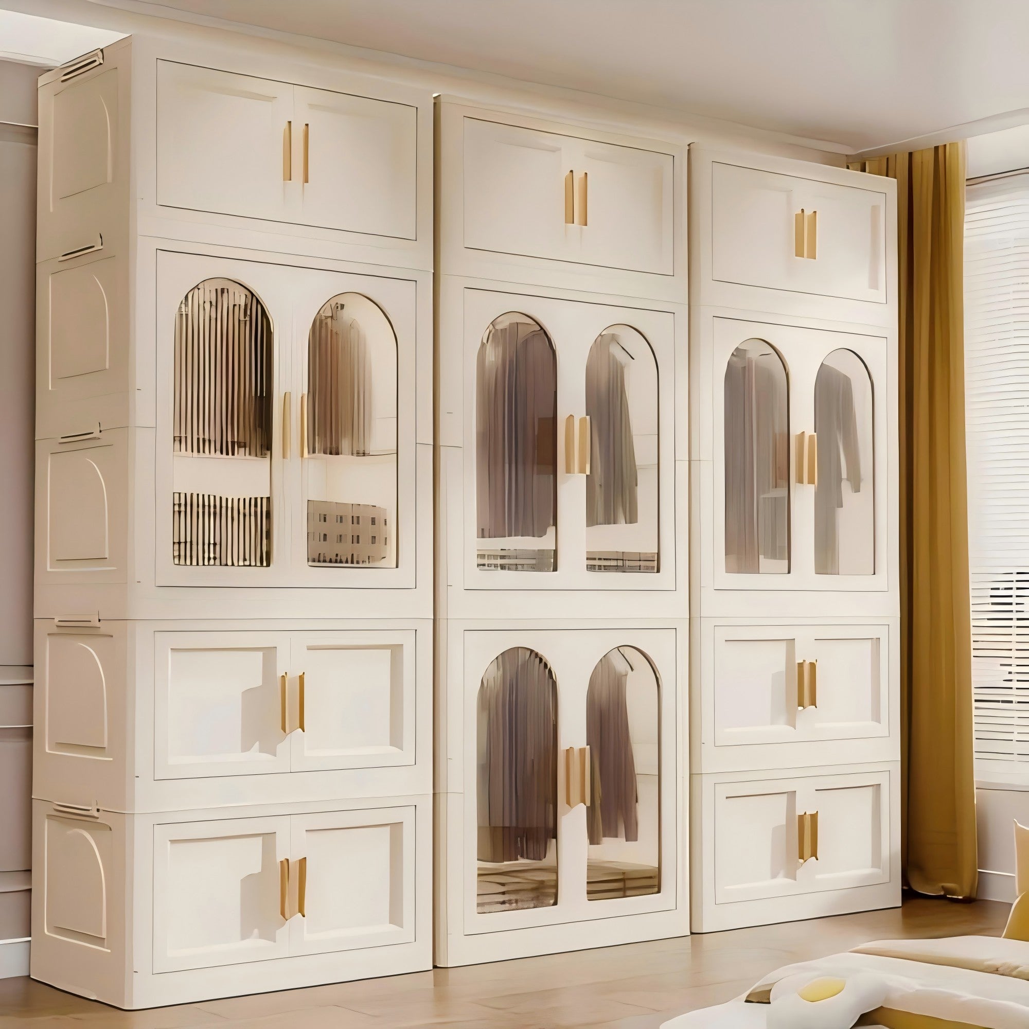 Furnny Folding Wardrobe Layered Storage for Kids Movable Caster Wheels - 2 Layers