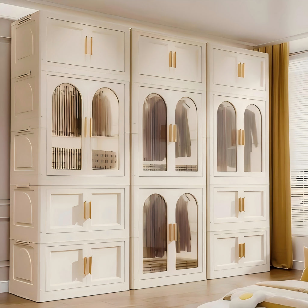 Furnny Folding Wardrobe Layered Storage for Kids Movable Caster Wheels - 3 Layers