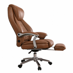 Furnny 616B Executive Leather Office Chair with Adjustable Lumbar and Footrest