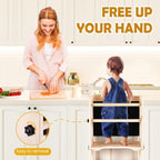 Furnny 3-in-1 Toddler Kitchen Helper, Learning Tower with Blackboard