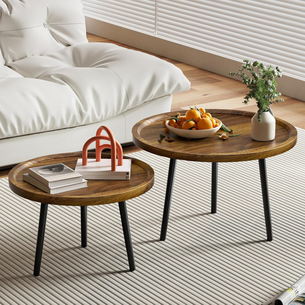 Furnny Soild wood Nesting Coffee Table Set Side Table Sofa Side End Tables