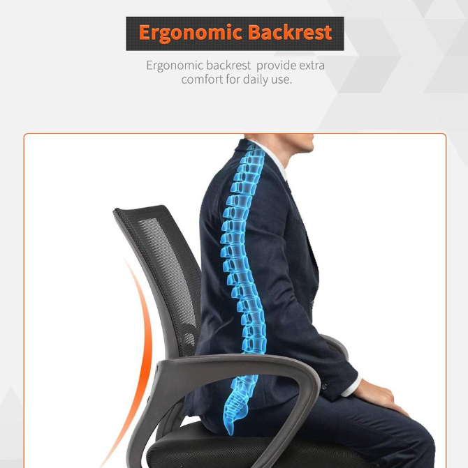 Furnny Office Chair Ergonomic Computer Chair Home Armchair Task Study Typist Chair