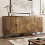 Furnny Walnut Wood Grain Cabinet Wood Storage Cabinet with Adjustable Shelf