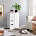 Furnny White Storage Cabinets with 4 Drawer Storage Office Bathroom Cabinet