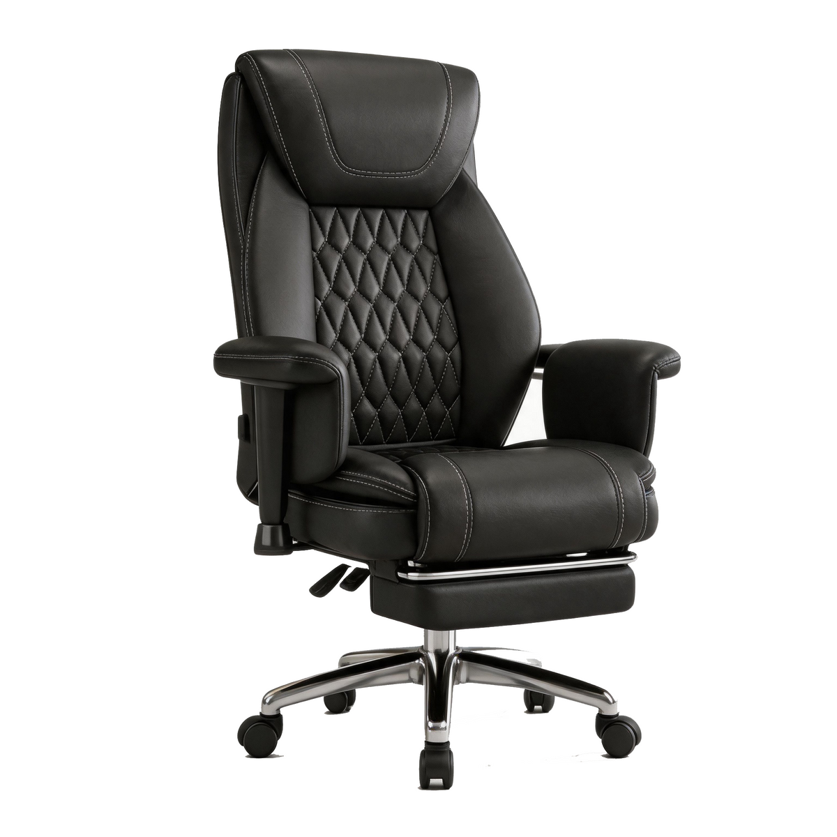 Furnny 616A Executive Leather Office Chair Adjustable Lumbar/Armrest and Footrest