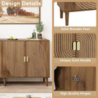 Furnny Walnut Wood Grain Cabinet Wood Storage Cabinet with Adjustable Shelf