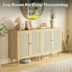 Furnny Rattan Cabinet with Storage Storage Cabinet with Rattan Decor Doors