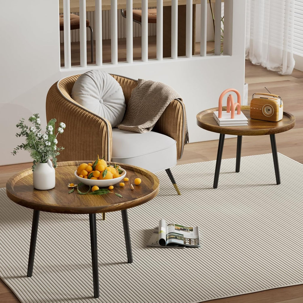 Furnny Soild wood Nesting Coffee Table Set Side Table Sofa Side End Tables