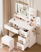 Furnny MLC2 Smart LED Mirror Makeup Vanity  with EU Charging Ports/Stool/Drawers