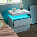 Furnny ML132 Nightstand with LED lights, 2 Drawer