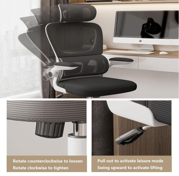 Furnny Ergonomic Mesh Office Chair High Back Desk Chair with 3D Adjustable Headrest
