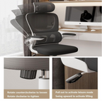 Furnny Ergonomic Mesh Office Chair High Back Desk Chair with 3D Adjustable Headrest