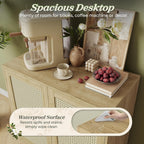 Furnny Rattan Cabinet with Storage Storage Cabinet with Rattan Decor Doors