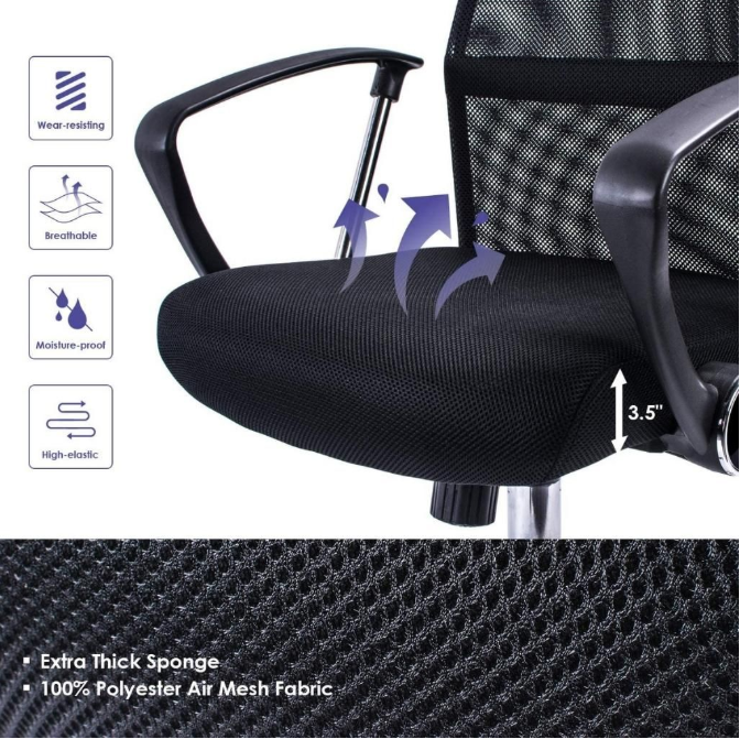Furnny Ergonomic High-Back Office Chair - Black