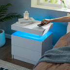 Furnny ML132 Nightstand with LED lights, 2 Drawer