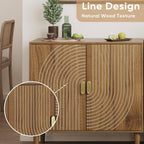 Furnny Walnut Wood Grain Cabinet Wood Storage Cabinet with Adjustable Shelf
