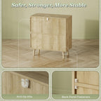 Furnny Rattan Cabinet with Storage Storage Cabinet with Rattan Decor Doors