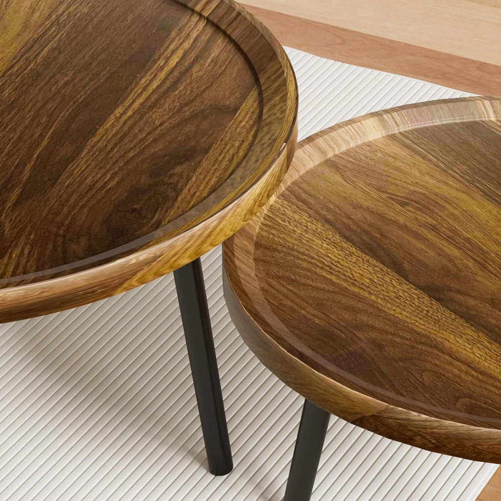Furnny Soild wood Nesting Coffee Table Set Side Table Sofa Side End Tables
