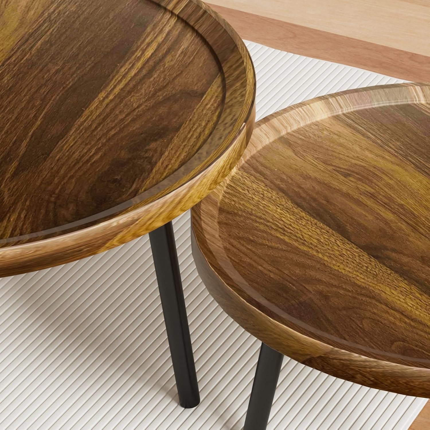 Furnny Soild wood Nesting Coffee Table Set Side Table Sofa Side End Tables