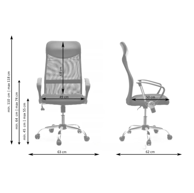 Furnny Ergonomic High-Back Office Chair - Black