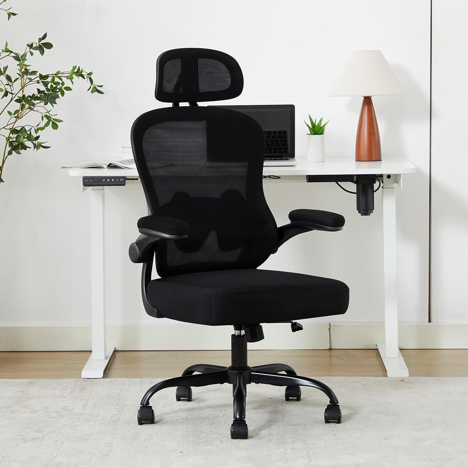 Furnny Ergonomic Office Chair,Ultra Thick Office Desk Chair with Adjustable Lumbar Support and Headrest