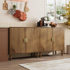 Furnny Walnut Wood Grain Cabinet Wood Storage Cabinet with Adjustable Shelf