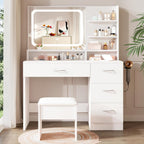 Furnny MLC2 Smart LED Mirror Makeup Vanity  with EU Charging Ports/Stool/Drawers